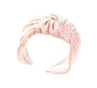 OATIPHO Knot Hair Hoop Criss Cross Wide Headband for Women Lightweight and Stylish Hair Accessory for Various Occasions for Parties Weddings and Daily Wear Pink with Gold Dots