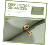 OATIPHO Large Capacity Envelope Wallet Makeup Bag and Cosmetic Pouch Double-Sided Leather for Women, Travel-Friendly Small Wallet Lipstick and Brush Storage in Teal Green