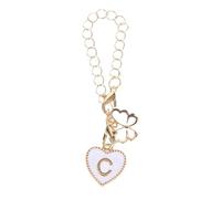 OATIPHO Letter Charm for Cup Handle with and Butterfly Pendant, White Enamel Heart Alphabet Cup Accessory Keychain for Travel Tumblers and Water Bottles
