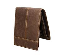 OATIPHO Men's RFID Blocking Wallet Mad Horse Leather Card Holder Large Capacity Casual Fashion Wallet for Daily Use