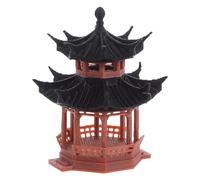 OATIPHO Miniature Pagoda Statue Vintage Double-Layer Hexagonal Small Pavilion, Chinese Zen Garden Decor for Micro Landscape, Aquarium, and Fairy Garden Accessories