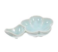 OATIPHO Multifunctional Ceramic Ink Dish and Brush Rest for Calligraphy and Painting Small Five-Petal Flower Ink Well Desktop Container for Chinese Calligraphy Supplies