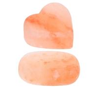 OATIPHO Natural Mineral Salt Soap Bar 2pcs Set - Heart Oval Shape Himalayan Salt Massage Stones for Body Exfoliating and Cleansing - Natural Bath Soap Bars for Women’s Skincare
