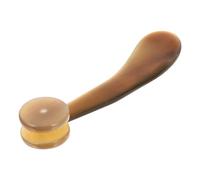 OATIPHO Ox Horn Massaging Roller Two-Wheel Roller Massager Smooths Skin Comfortable to Hold Round Shape Brown Ox Horn Material Multi-Purpose Back Massage Tool for Wellness and Relaxation