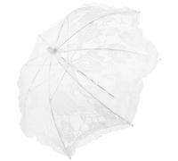 OATIPHO Parasol Umbrella Elegant for Wedding and Photography White Lace and Well-made Versatile Lace Umbrella with Steel Frame and Plastic Handle, for Dress and Stage Performance