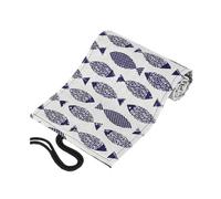 OATIPHO Pencil Roll Wrap Organizer Portable 48 Slots Cotton Linen with Space-Saving Canvas Pencil Case Featuring Adorable Cartoon Saury Pattern, for Drawing and Sketching