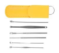 OATIPHO Portable Earwax Removal Kit Stainless Steel Ear Spoon Set with Storage Bag Durable Ear Cleaning Tools for Home Travel Practical Earwax Removal Supplies