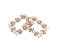 OATIPHO Rectangular Rhinestone Shoe Clips with Faux Pearls for Women Sparkling Zinc Alloy High Heel Charms Elegant Bling Shoe Decoration Accessories Wedding Prom Party Jewelry Buckles