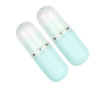 OATIPHO Retractable Travel Makeup Brush Set 2pcs Mini Face Powder Blush Brushes Blue for Liquid and Pressed Powder Cosmetics Portable Capsule Design for On-the-go Use