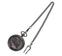 OATIPHO Retro Mechanical Pocket Watch Necklace Pendant, Black Hollow Train Engine Design, Roman Numerals, Manual Wind Vintage Style for Men’s Clothing Accessories