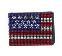 OATIPHO Rhinestone American Flag Driver's License Holder Car Registration Organizer Scratch Resistant Card Wallet for Women Men Stylish Vehicle Document Protector