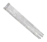 OATIPHO Rhinestone Ponytail Holder Tassel Hairpin for Women Silver Hair Jewelry Ponytail Clip Hair Chain Accessory for Wedding