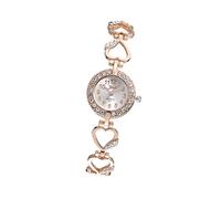 OATIPHO Rhinestone Quartz Digital Watch Rose Gold Delicate Wrist Decoration Stylish Heart Design for Fashion Lovers and Giving