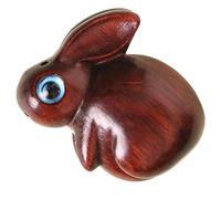 OATIPHO Rosewood Wooden Bunny Pendant DIY Keychain Charm Small Zodiac Rabbit Hanging Decor for Phone and Keys Handmade Wooden Craft Ornament