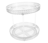 OATIPHO Rotary 2 Tier Perfume Tray Makeup Organizer Desktop Cosmetics Storage Rack for Vanity and Bathroom