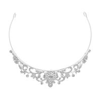 OATIPHO Silver Rhinestone with Elegant Universal Style Bridal Tiara Crown Lightweight Metal Headpiece Classic and Modern Hair Jewellery for Wedding and Prom Bride