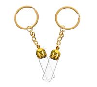 OATIPHO Travel Perfume Bottle Set 2pcs Refillable Glass Bottles Large Size Gold Acrylic Cap and Keychain Mini Perfume Containers for Travel Use