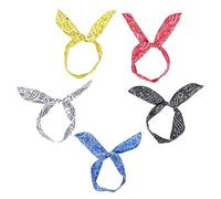 OATIPHO Twisted Bow Wire Headband 5pcs Paisley Rabbit Ear Hairband Set for Women Girls Headwraps Casual Daily Wear Hair Accessories