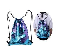 OATIPHO Two Sequin Backpack Drawstring Bag for Dancing Large Beach Bag Women Summer