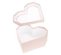 OATIPHO Valentine Heart Box Pink Polygonal Heart Shaped Gift Wrapping Box with Clear Window Flower Gift Storage Container for Valentine's Day Birthday Christmas Mother's Day