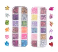 OATIPHO Valentine’s Day Nail Sequins Set 2 Boxes Loving Heart Decorative Nail Art Accessories Shining for DIY Manicure and Small Craft Use