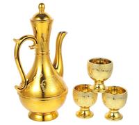OATIPHO Vintage Golden Buddhist Offering Cup Set Engraved Auspicious Words, Multipurpose Pp Material Water Cups for Bedroom Or Specially Designed Room