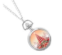 OATIPHO Vintage Pocket Watch Xmas Tree Pattern Ceramic for Christmas Tree Decorations Retro Hanging Watch