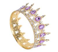 OATIPHO Vintage Rhinestone round Crown Headband for Women, Lightweight Alloy Wedding Tiara with Comfortable Wear, for Special Occasions and Prom Accessories