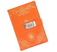 OATIPHO Vintage Style Orange PU Cover Diary Notebook with Code Lock, Secure Journal Notepad for Personal Use and Travel