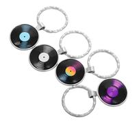 OATIPHO Vinyl Record Keychain Music Jewelry Pendant Metal Record Keyring for Backpack Fashion Accessory Perfect Present for Music Lovers