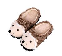 OATIPHO Warm Plush Fleece Slippers for Household Use Cartoon Hedgehog Design for Cold Winter Days for Keeping Feet Warm and Cozy at Home