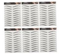 OATIPHO Waterproof Temporary Eyebrow Tattoos Stickers for Women, 3d Black Transfer Sticker with No Eyebrow Embroidery, Seamlessly Blend, 6 Sheets Suitable for Makeup Lovers and Beauty