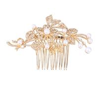 OATIPHO Wedding Hair Diamond Flower Comb Bridal Hair Accessories Pearl Headdress for Bride