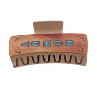 OATIPHO Western Style Large Hair Claw Clip for Women Faux Leather Shark Design with Playful English Letter Accents Extra Large Hair Accessories for Boho and Cowgirl Looks