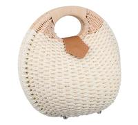 OATIPHO White Straw Shell Tote Bag for Women Sturdy Rattan and Paper Material Handbag for Parties Everyday Use Shopping and Beach