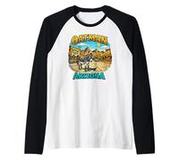 Oatman Arizona Wild Burro Desert Town Raglan Baseball Tee