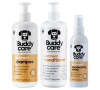 Oatmeal Dog Bundle by Buddycare | Includes 500ml Dog Shampoo, 500ml Conditioner & 200ml Deodorising Spray | Oatmeal Scented