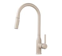 Oatmeal Kitchen Faucet with Pull-Out Sprayer, 2 Spray M, 360° Swivel Spout, Single H Mixer Tap for Easy Kitchen Use, Modern Design, 1 Hole Installat
