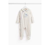 Oatmeal Peter Rabbit Print Collared Sleepsuit Newborn