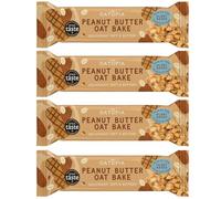 Oatopia Peanut Butter Oat Bake 60g - Pack of 4, Snack Bars, Nutty Flapjack Texture with Roasted Peanuts, Breakfast Bars & Holiday Essentials