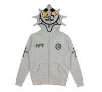 OATSBAS Fun Multi Angle Full Zip Up Hoodie for Men Women, Y2K Over Face Graphic Retro Lazy Style, Grey, S