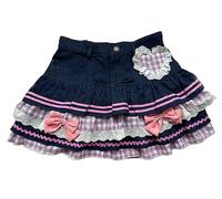 OATSBAS Preppy Lolita Kawaii Skirts Sweet Mini Women Cute Ball Gown Denim Skirt Y2K High Waist Lace Cake Skirts, Black, S