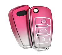 OATSBASF Car Key Case for Audi, Key Case for A1 A3 A4 A6 Q3 Q5 Q7 S3 R8 TT Gradient TPU Key Box Cover (Gradient Pink)