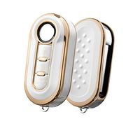 OATSBASF Car Key Case for Fiat, Key Case Suitable for Fiat Lancia, Key Box Cover, 3 Buttons (J White)