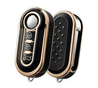 OATSBASF Car Key Case for FIAT, Suitable for FIAT Lancia, 3-Button Key Box Cover (Black)