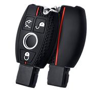OATSBASF Car Key Case for Mercedes Benz, Silicone Key Case Cover for Mercedes Benz W204 W211 2-3 Keyless Buttons A B C E Class (GJ-Black)