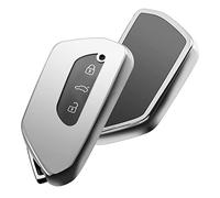 OATSBASF Car Key Case for VW, Key Case Compatible with Golf 8 Seat Leon MK 4 Tarraco Ateca Skoda Octavia TPU Silicone Key Case (Silver)