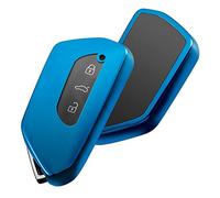 OATSBASF Car Key Case for VW, Key Case Compatible with Golf 8 Seat Leon MK 4 Tarraco Ateca Skoda Octavia TPU Silicone Key Case (Blue)