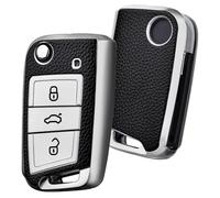 OATSBASF Car Key Case For VW, Key Case Compatible with VW Golf 7 MK7，Silicone Key Case, Key Box Cover for VW Polo, Skoda, Tiguan, 3 Buttons