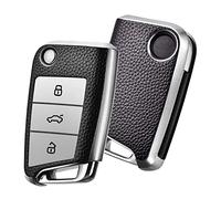 OATSBASF Car Key Case For VW, Key Case Compatible with VW Golf 7 MK7，Silicone Key Case, Key Box Cover for VW Polo, Skoda, Tiguan, 3 Buttons